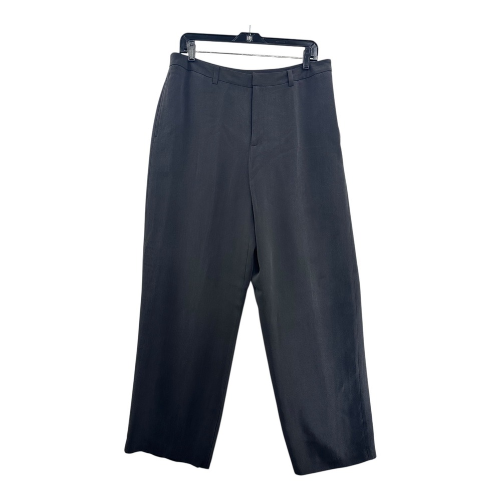 Sandra Black Silk Wide Leg Palazzo Pants Women's Size 14